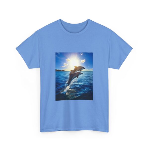 Dolphin Sunset Unisex Cotton T-Shirt - Image 13