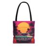 Vintage Car Sunset Tote Bag