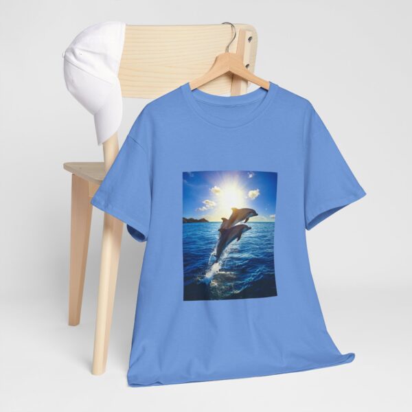Dolphin Sunset Unisex Cotton T-Shirt - Image 14