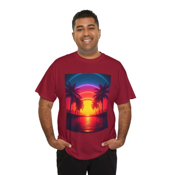 Tropical Sunset Unisex Cotton T-Shirt - Image 15