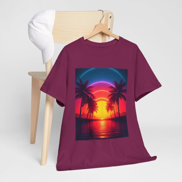Tropical Sunset Unisex Cotton T-Shirt - Image 11