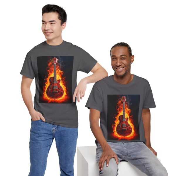 Fire Guitar Unisex Cotton T-Shirt - Image 3