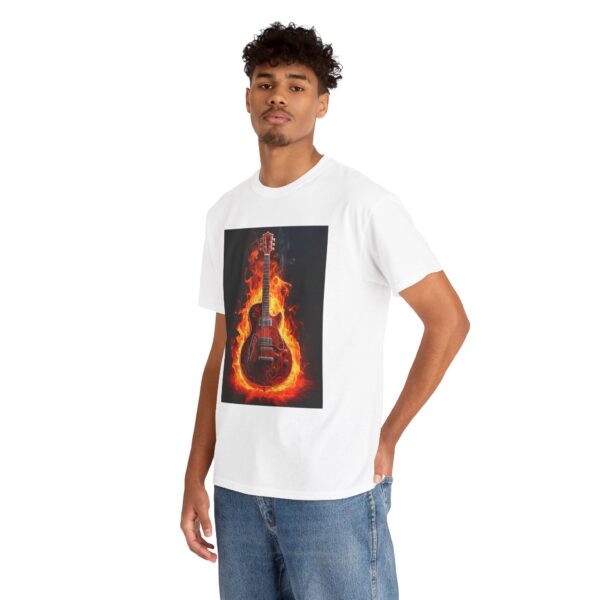 Fire Guitar Unisex Cotton T-Shirt - Image 6