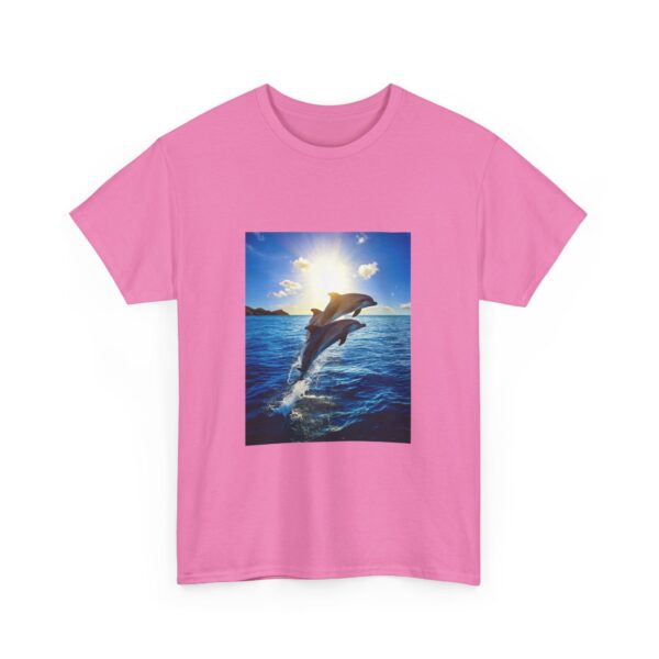 Dolphin Sunset Unisex Cotton T-Shirt - Image 16