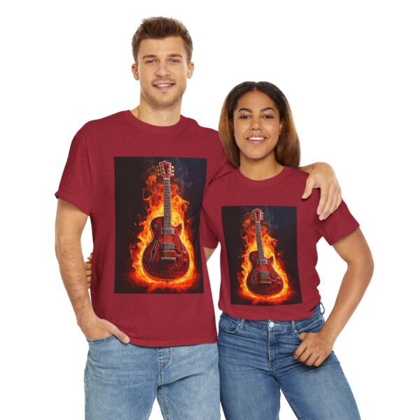 Fire Guitar Unisex Cotton T-Shirt - Image 21