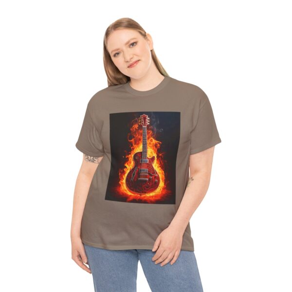 Fire Guitar Unisex Cotton T-Shirt - Image 15