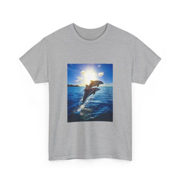 Dolphin Sunset Unisex Cotton T-Shirt - Image 10