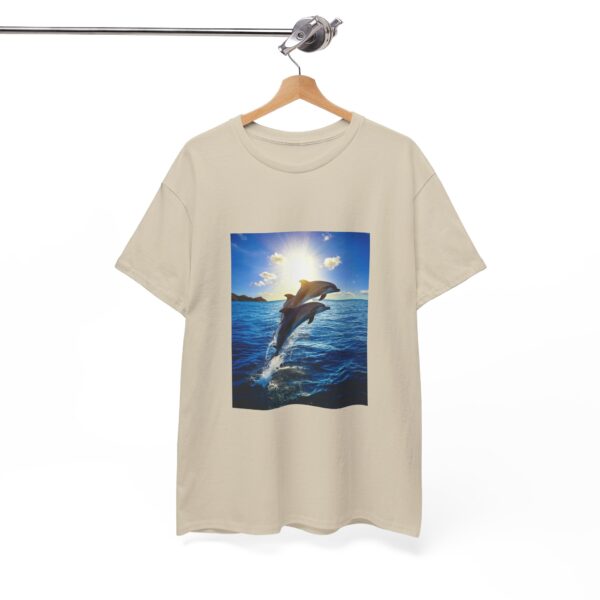 Dolphin Sunset Unisex Cotton T-Shirt - Image 8