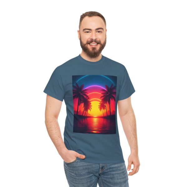 Tropical Sunset Unisex Cotton T-Shirt - Image 9