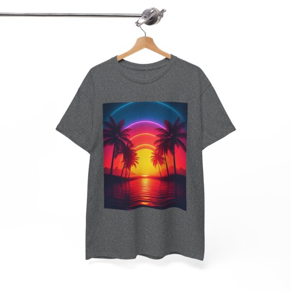 Tropical Sunset Unisex Cotton T-Shirt - Image 5