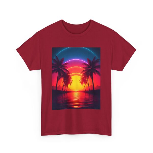 Tropical Sunset Unisex Cotton T-Shirt - Image 13