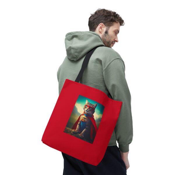 Heroic Cat Superhero Tote Bag - Image 6