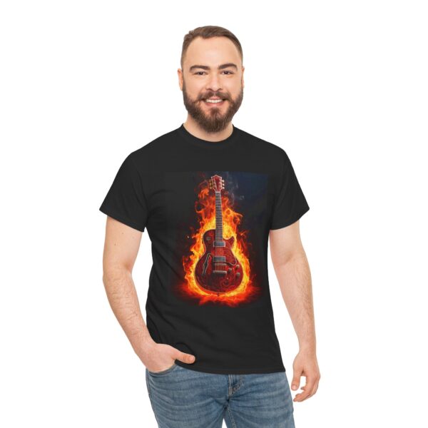 Fire Guitar Unisex Cotton T-Shirt - Image 9